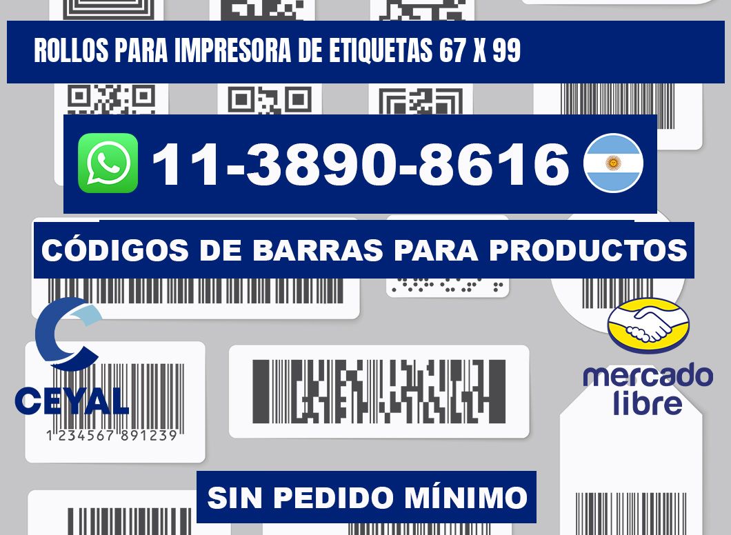 rollos para impresora de etiquetas 67 x 99