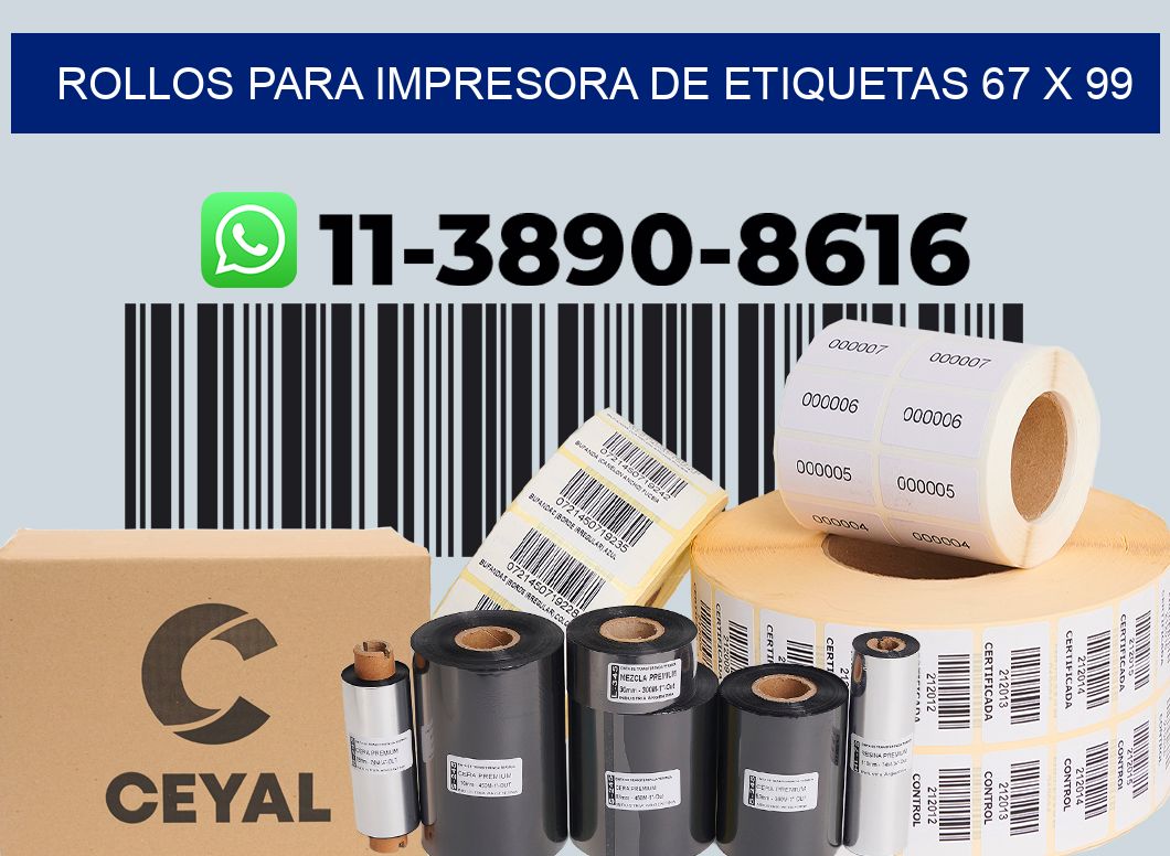 rollos para impresora de etiquetas 67 x 99
