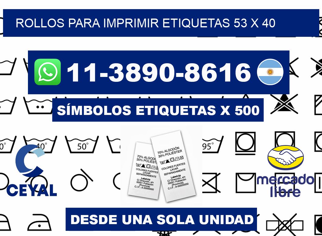 rollos para imprimir etiquetas 53 x 40