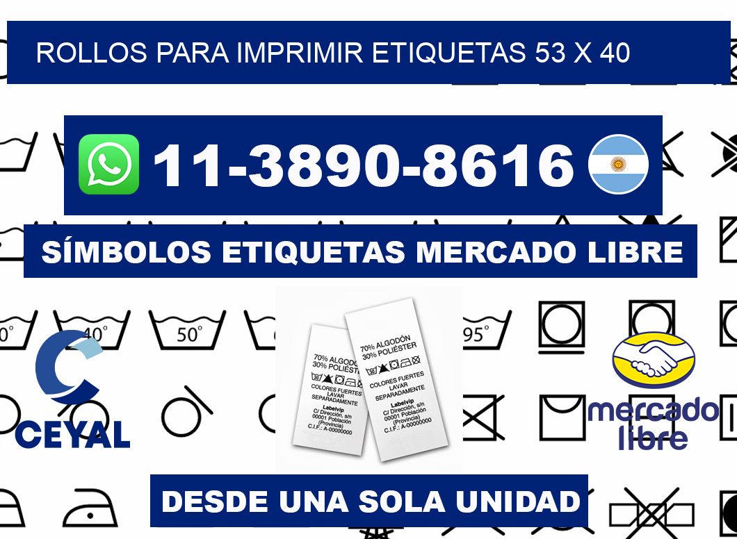 rollos para imprimir etiquetas 53 x 40