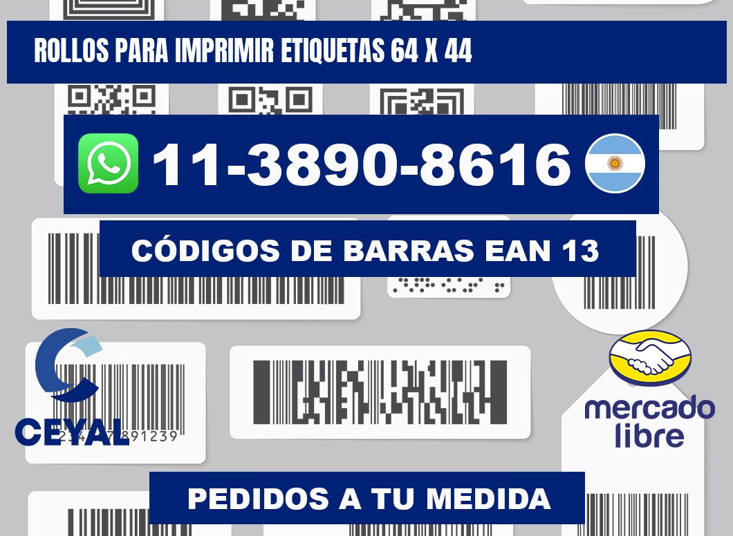 rollos para imprimir etiquetas 64 x 44