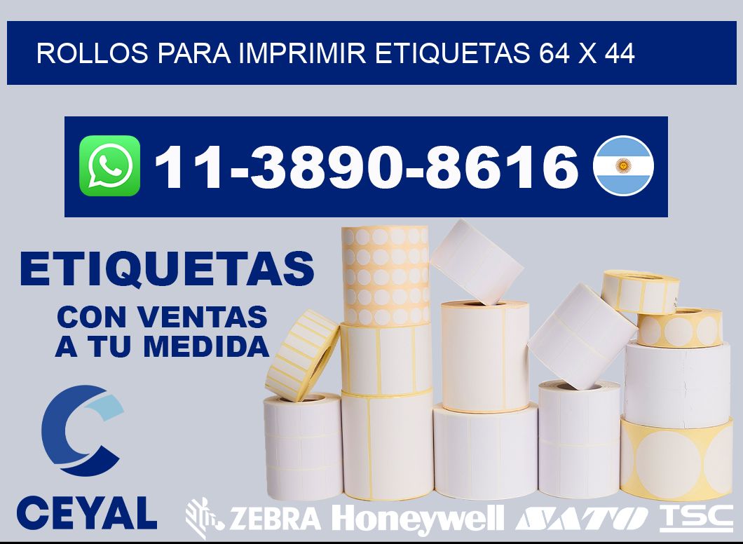 rollos para imprimir etiquetas 64 x 44
