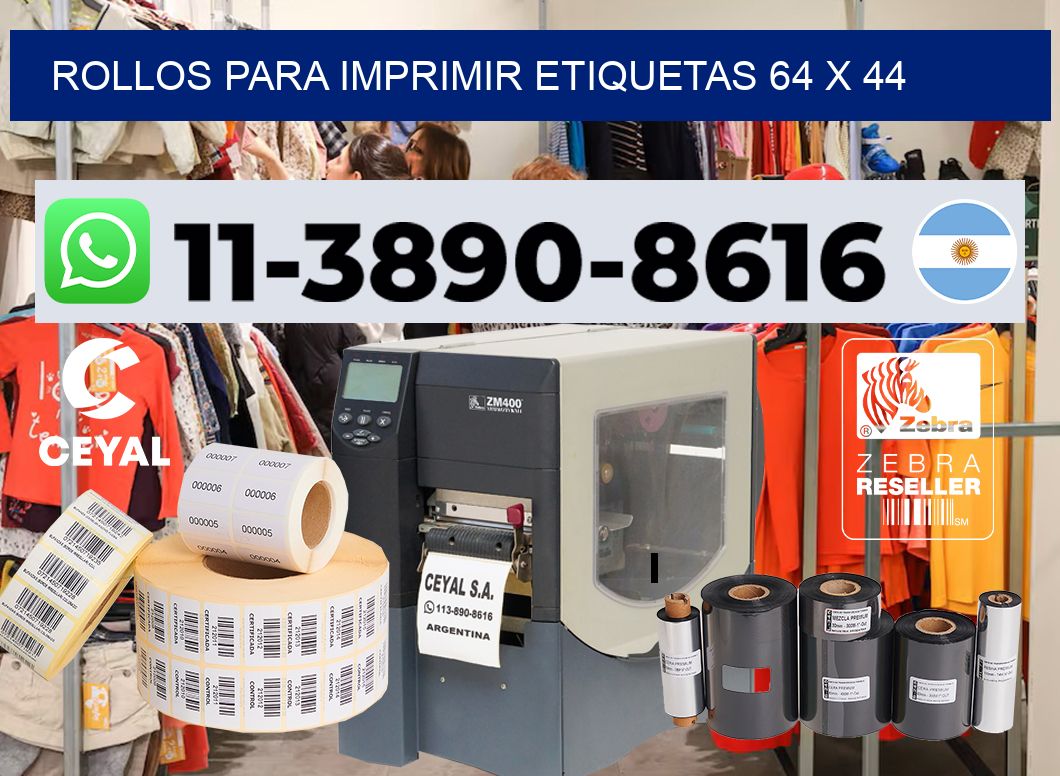 rollos para imprimir etiquetas 64 x 44
