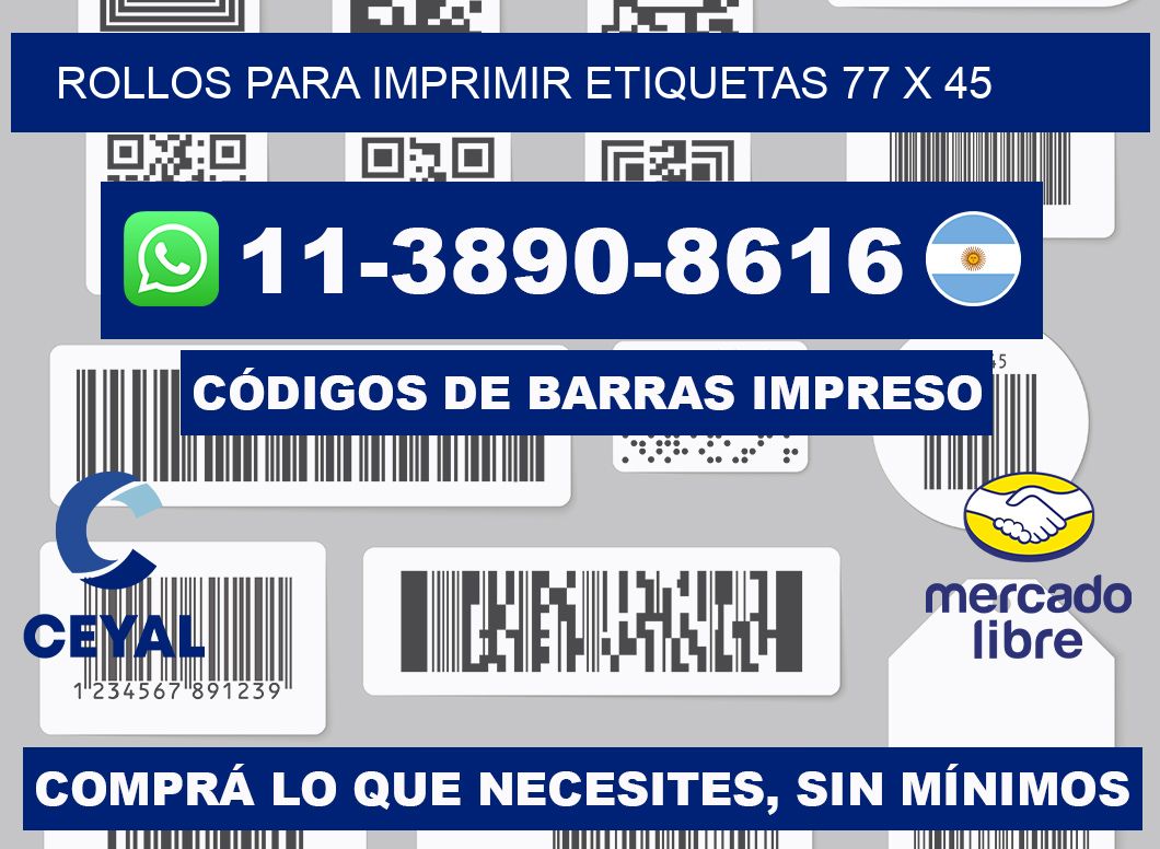 rollos para imprimir etiquetas 77 x 45