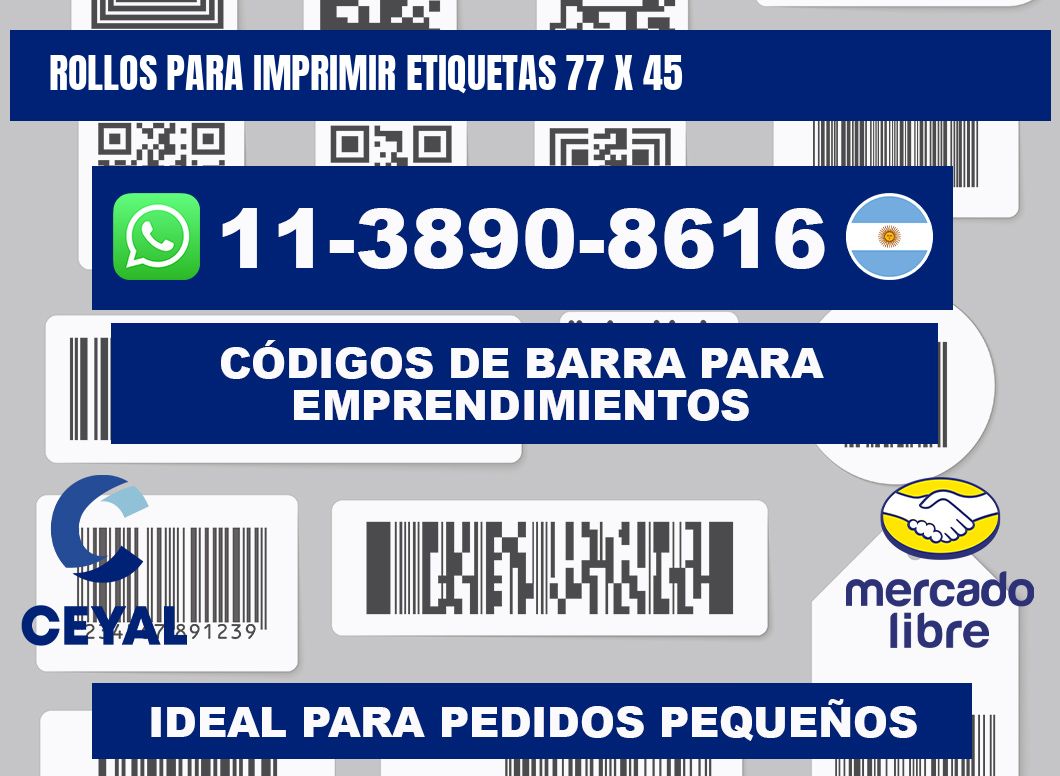 rollos para imprimir etiquetas 77 x 45