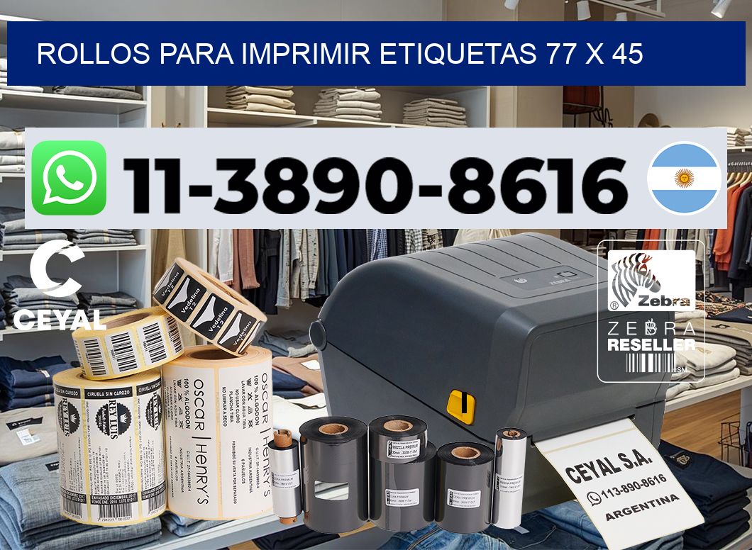 rollos para imprimir etiquetas 77 x 45