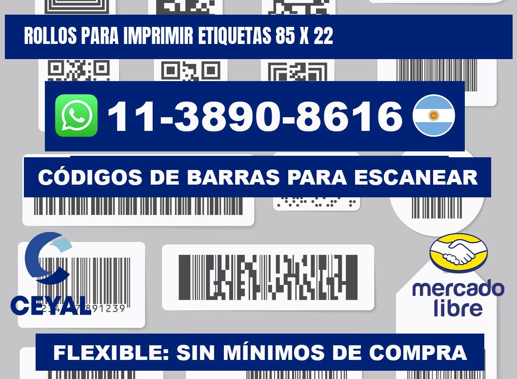 rollos para imprimir etiquetas 85 x 22