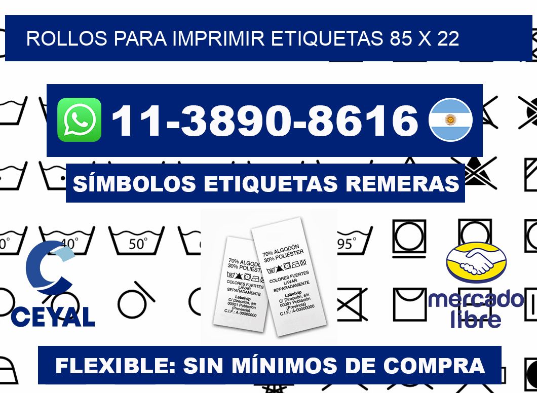 rollos para imprimir etiquetas 85 x 22