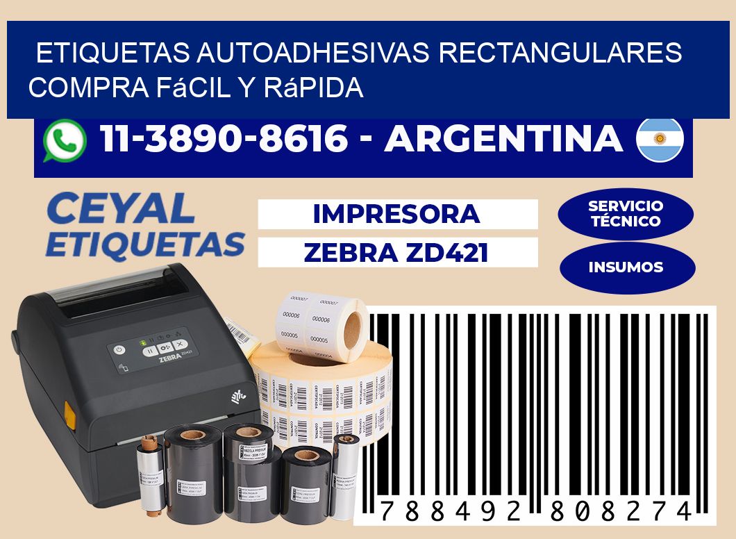 ETIQUETAS AUTOADHESIVAS RECTANGULARES Compra fácil y rápida