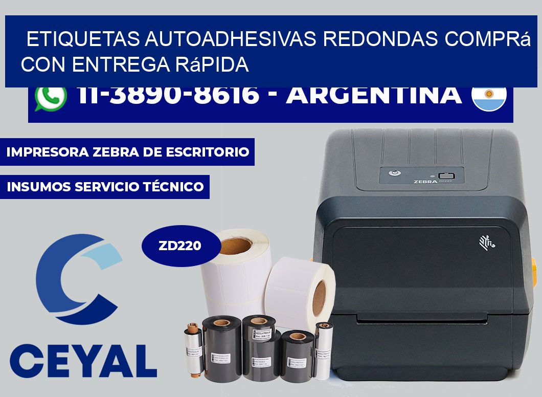 ETIQUETAS AUTOADHESIVAS REDONDAS Comprá con entrega rápida