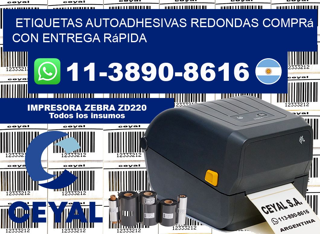 ETIQUETAS AUTOADHESIVAS REDONDAS Comprá con entrega rápida