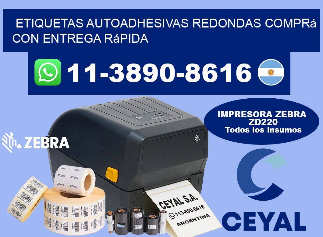 ETIQUETAS AUTOADHESIVAS REDONDAS Comprá con entrega rápida