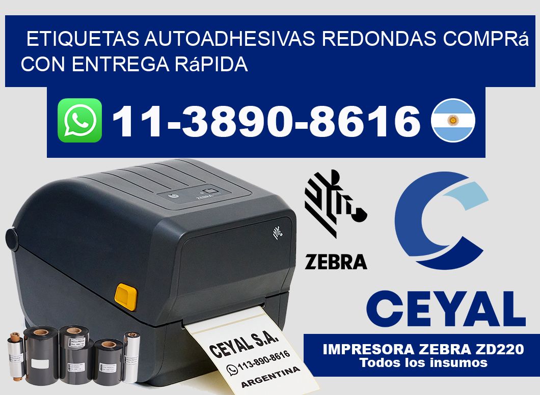 ETIQUETAS AUTOADHESIVAS REDONDAS Comprá con entrega rápida