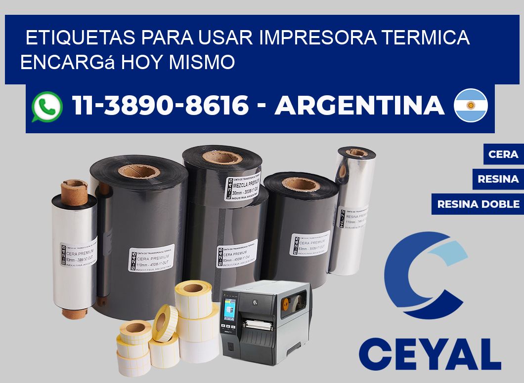 ETIQUETAS PARA USAR IMPRESORA TERMICA Encargá hoy mismo