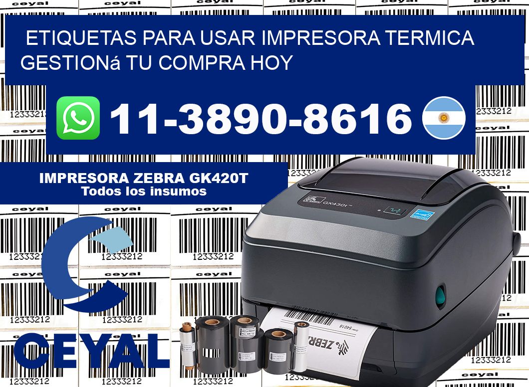 ETIQUETAS PARA USAR IMPRESORA TERMICA Gestioná tu compra hoy