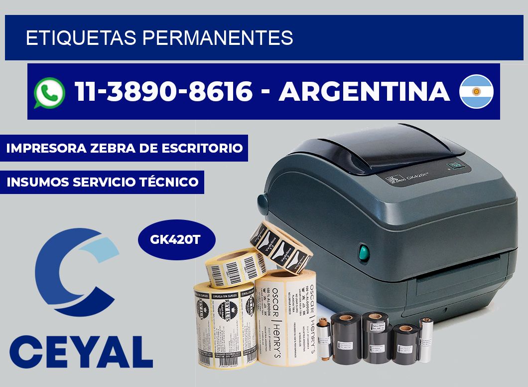 ETIQUETAS permanentes