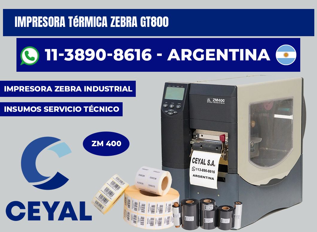 Impresora térmica Zebra gt800