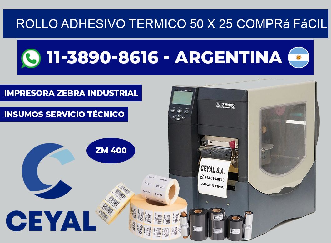 ROLLO ADHESIVO TERMICO 50 X 25 Comprá fácil