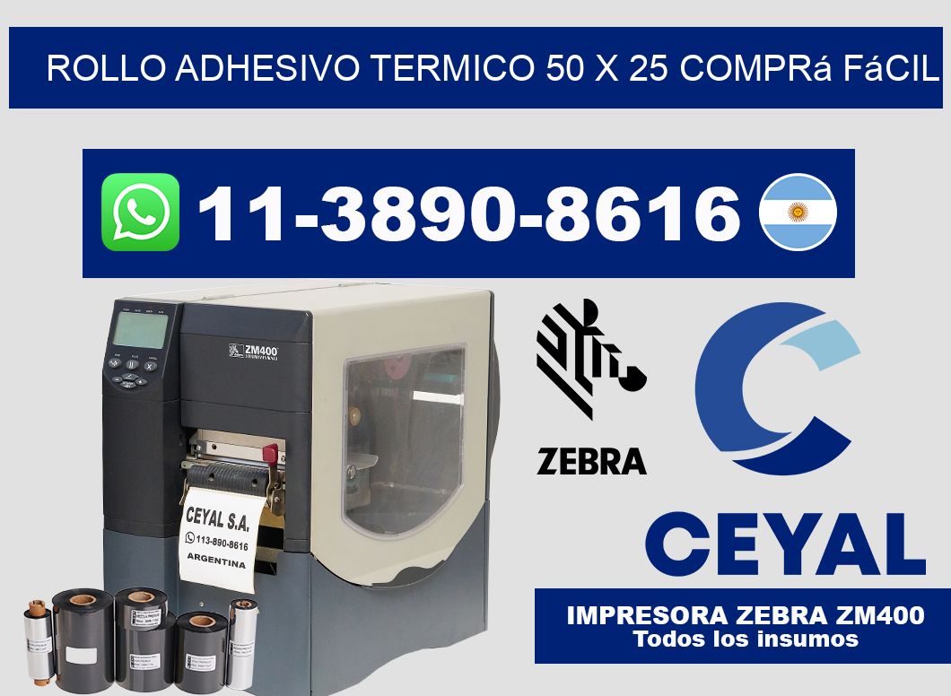 ROLLO ADHESIVO TERMICO 50 X 25 Comprá fácil