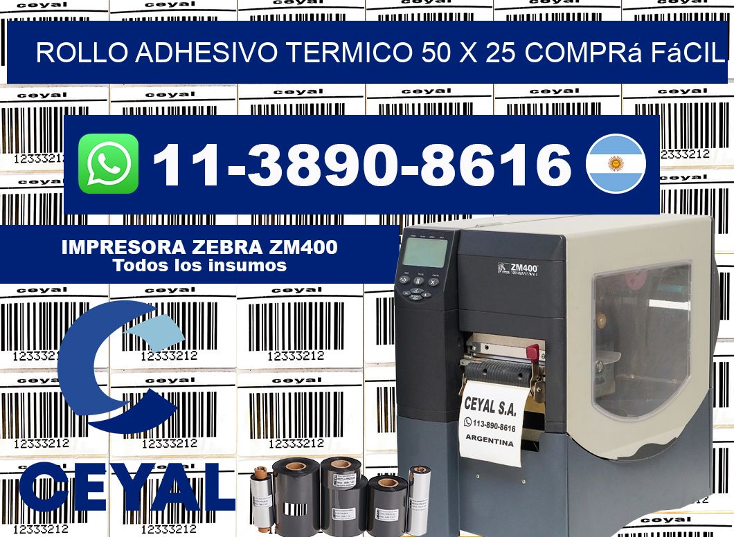 ROLLO ADHESIVO TERMICO 50 X 25 Comprá fácil