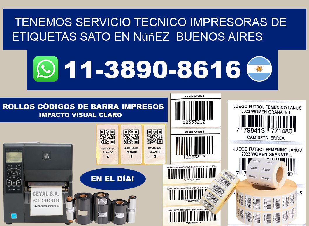 tenemos servicio tecnico Impresoras de Etiquetas Sato en Núñez  Buenos Aires