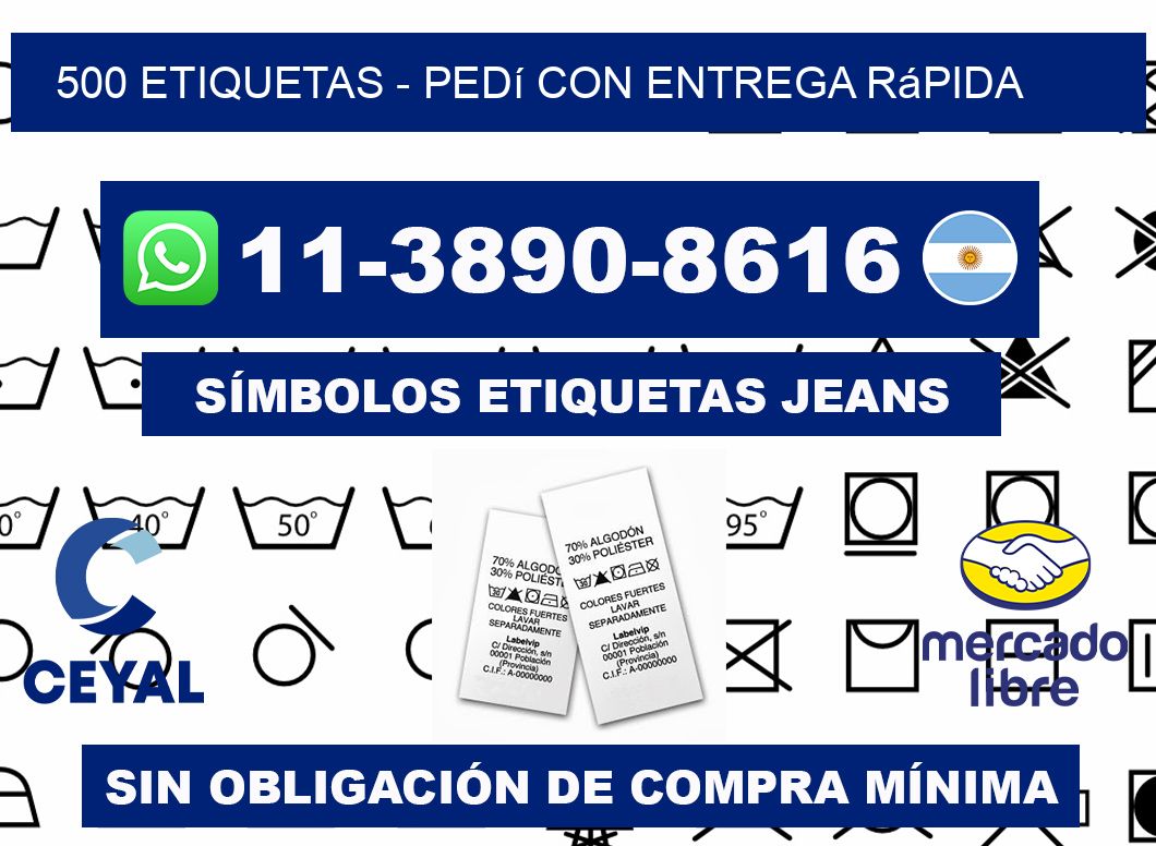 500 ETIQUETAS - Pedí con entrega rápida