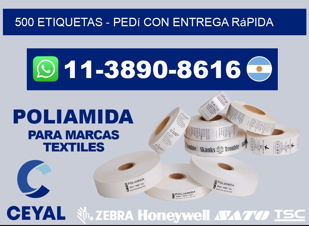500 ETIQUETAS - Pedí con entrega rápida