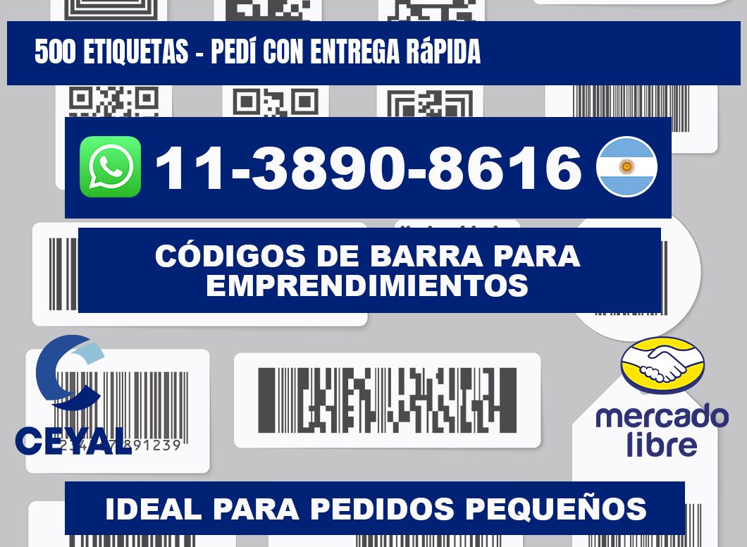 500 ETIQUETAS - Pedí con entrega rápida
