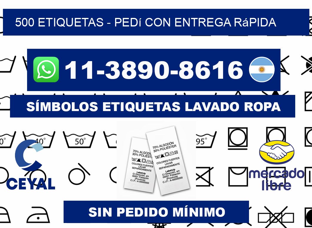 500 ETIQUETAS - Pedí con entrega rápida