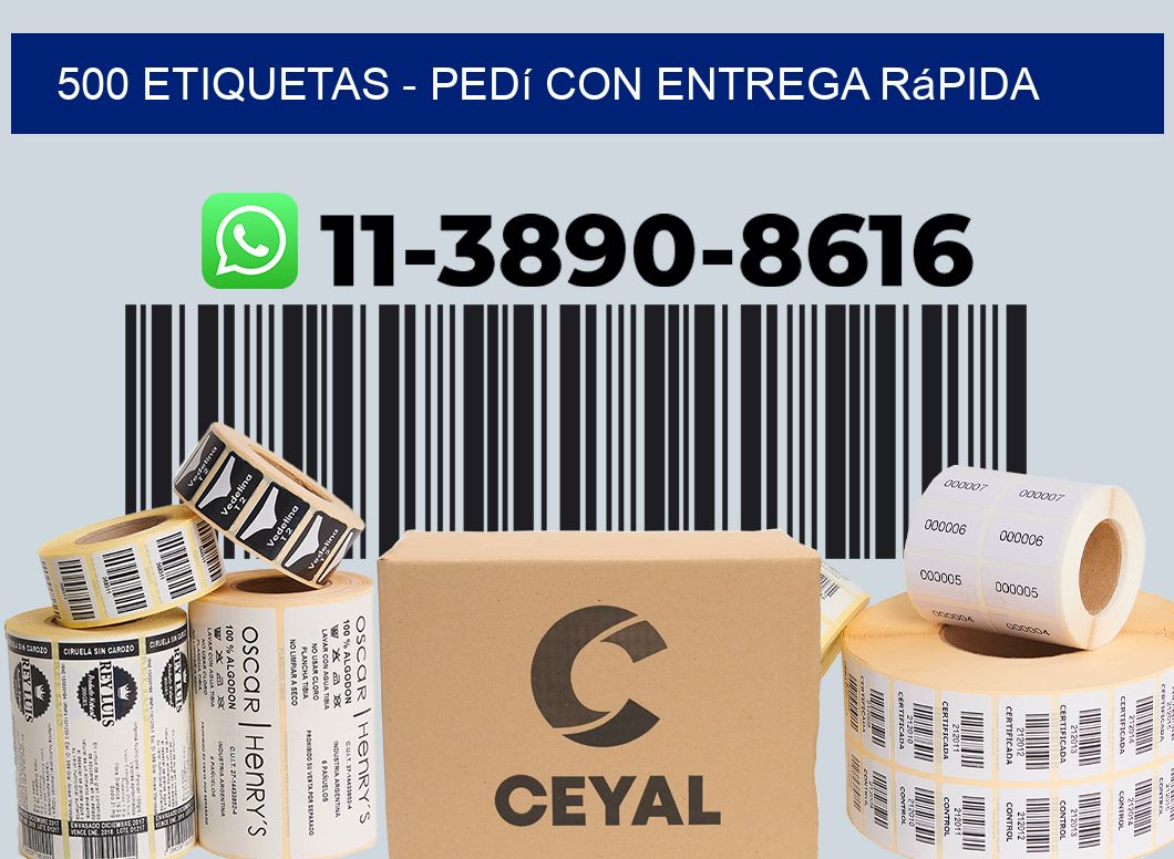 500 ETIQUETAS - Pedí con entrega rápida