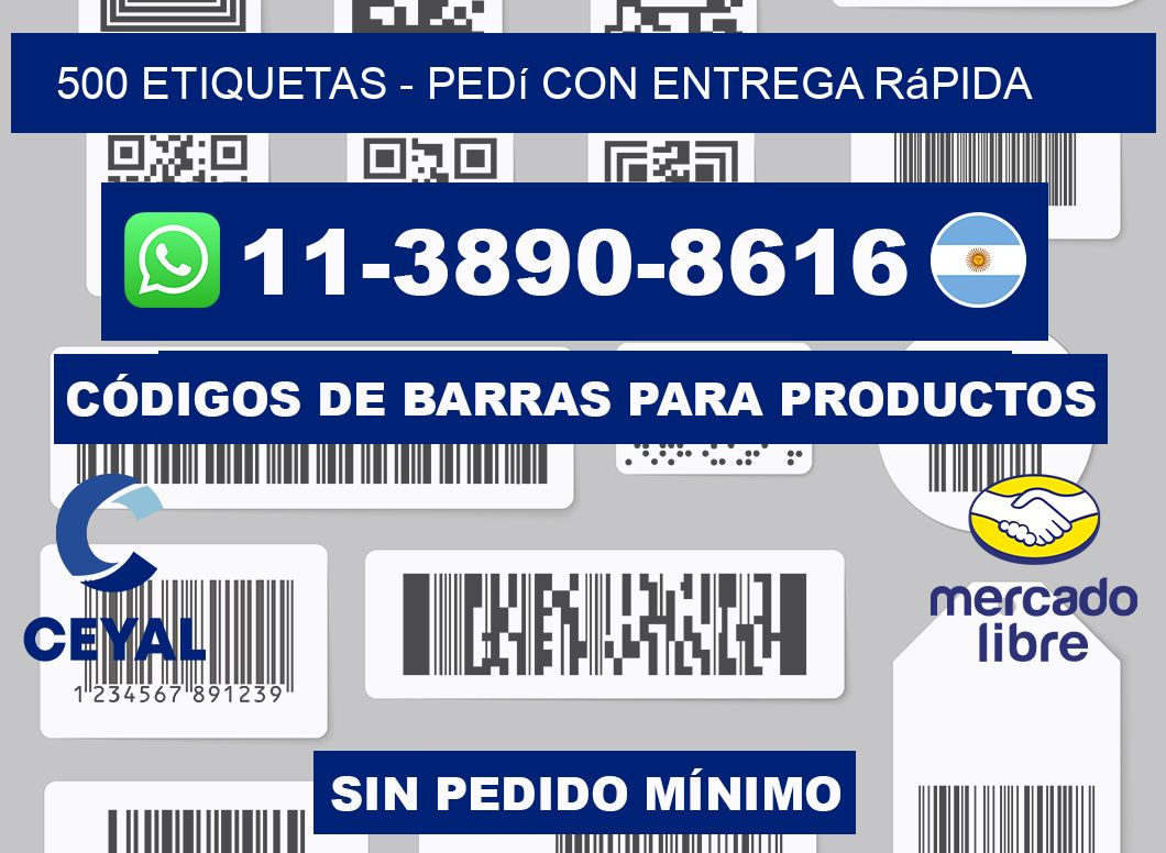 500 ETIQUETAS - Pedí con entrega rápida