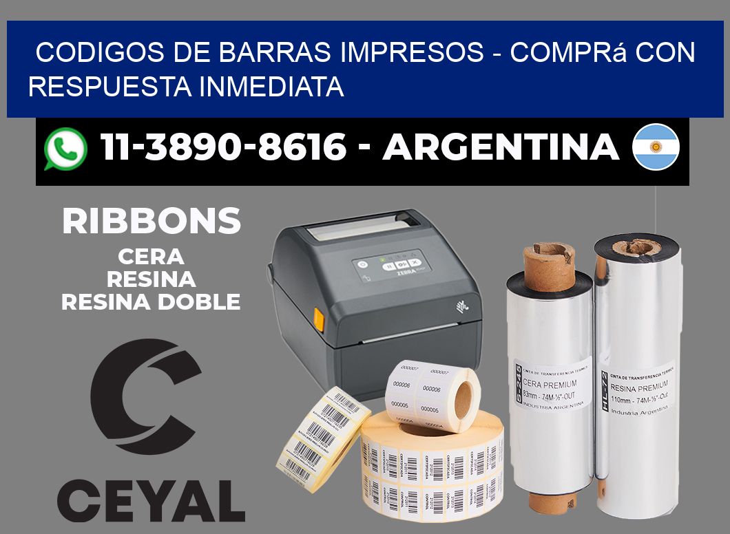 CODIGOS DE BARRAS IMPRESOS - Comprá con respuesta inmediata