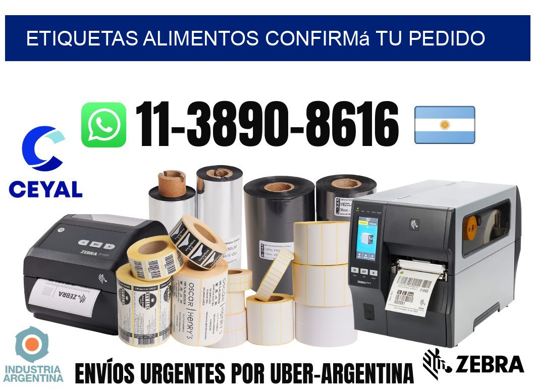 ETIQUETAS ALIMENTOS Confirmá tu pedido
