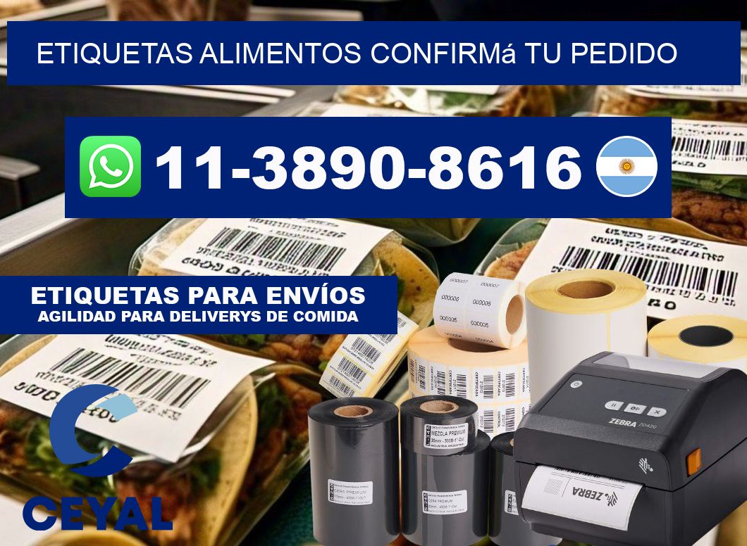 ETIQUETAS ALIMENTOS Confirmá tu pedido
