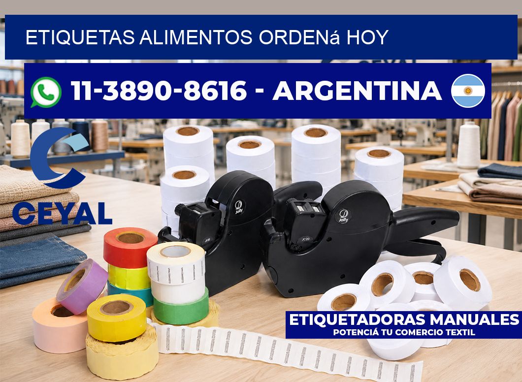 ETIQUETAS ALIMENTOS Ordená hoy