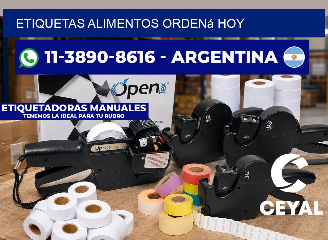 ETIQUETAS ALIMENTOS Ordená hoy