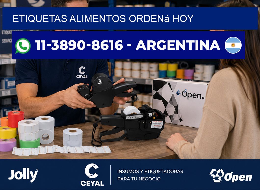 ETIQUETAS ALIMENTOS Ordená hoy