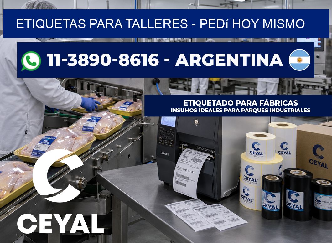 ETIQUETAS PARA TALLERES - Pedí hoy mismo