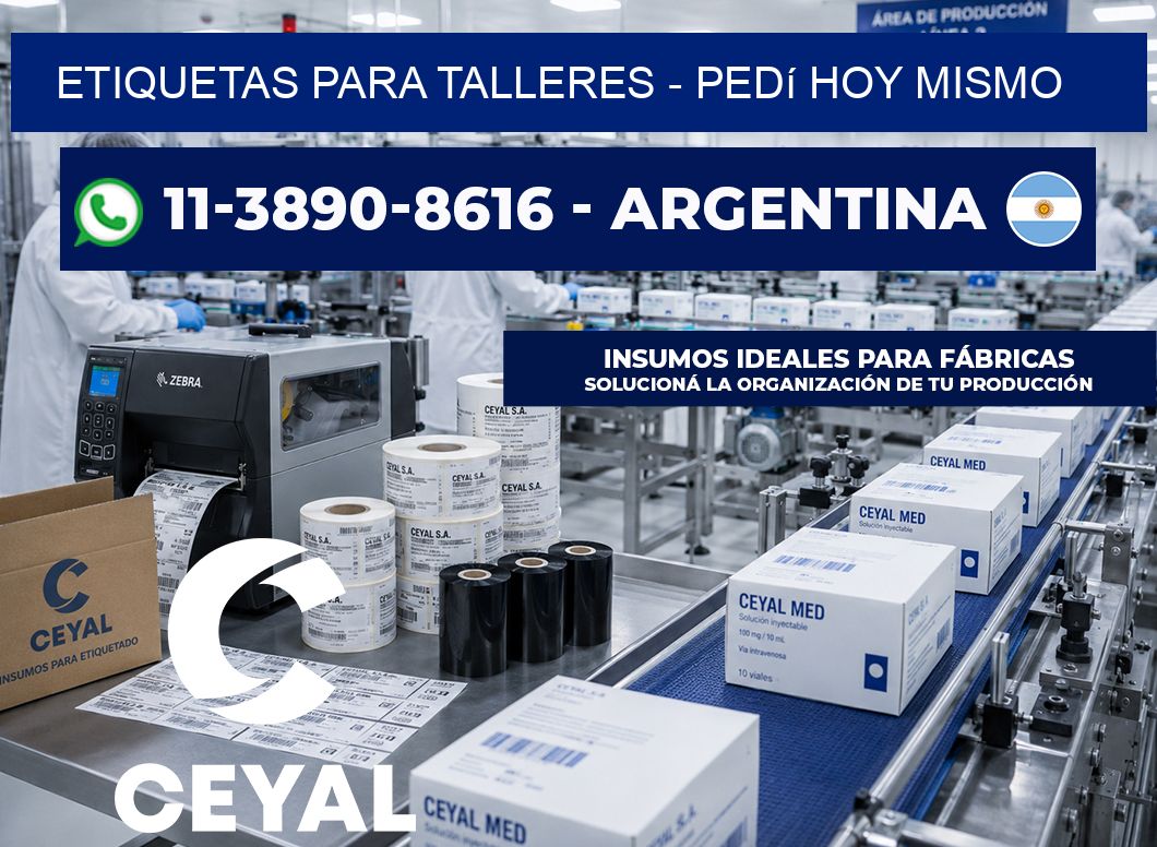 ETIQUETAS PARA TALLERES - Pedí hoy mismo