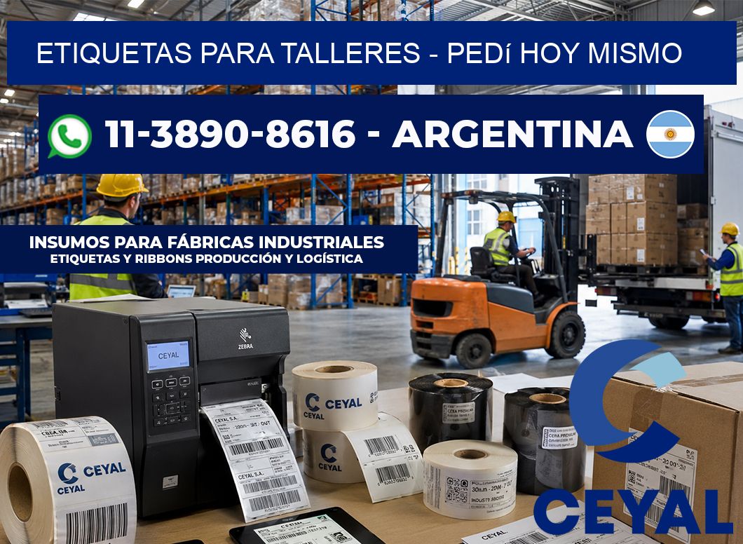ETIQUETAS PARA TALLERES - Pedí hoy mismo