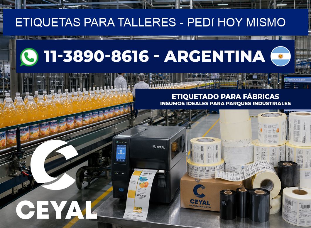 ETIQUETAS PARA TALLERES – Pedí hoy mismo