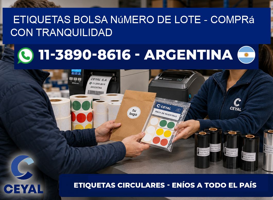 Etiquetas Bolsa número de lote - Comprá con tranquilidad