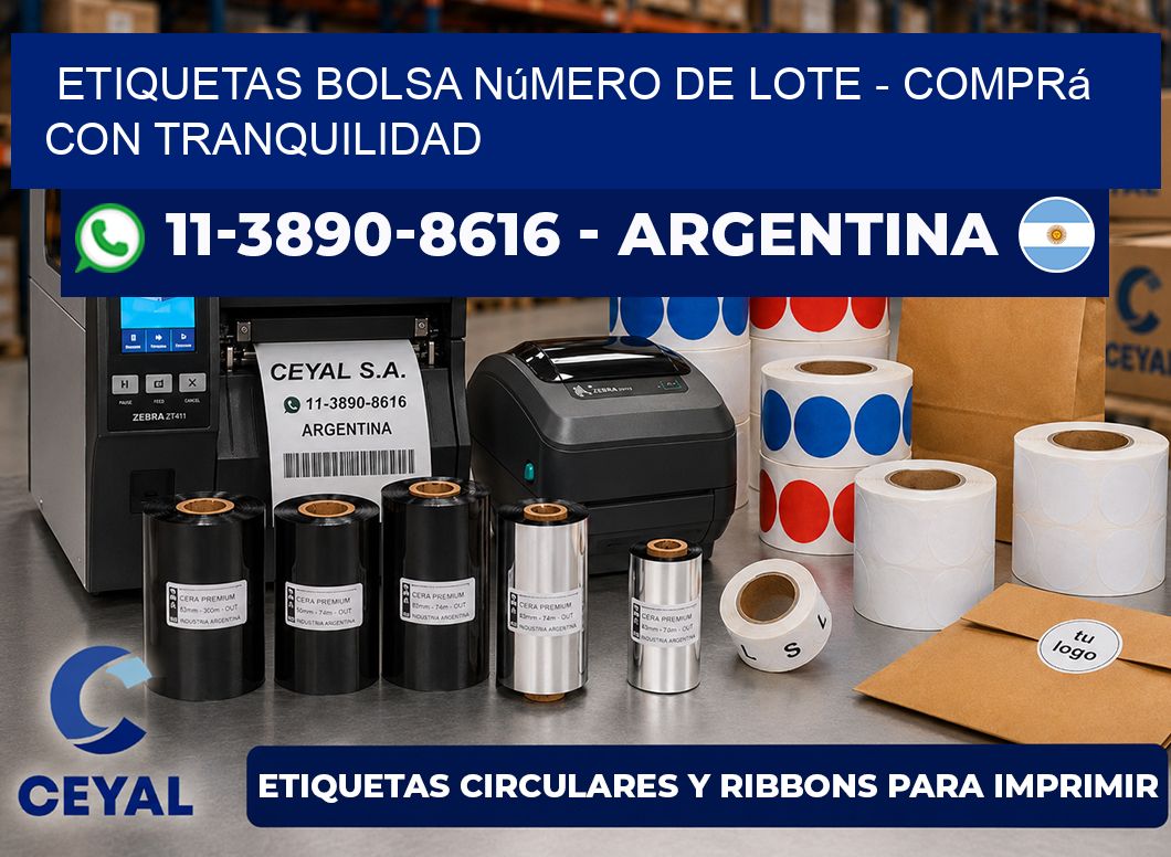 Etiquetas Bolsa número de lote - Comprá con tranquilidad