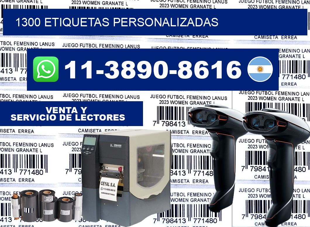1300 ETIQUETAS PERSONALIZADAS