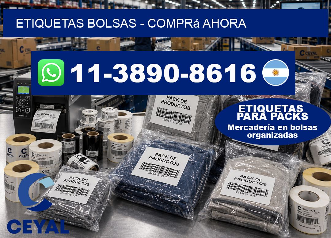 ETIQUETAS BOLSAS - Comprá ahora
