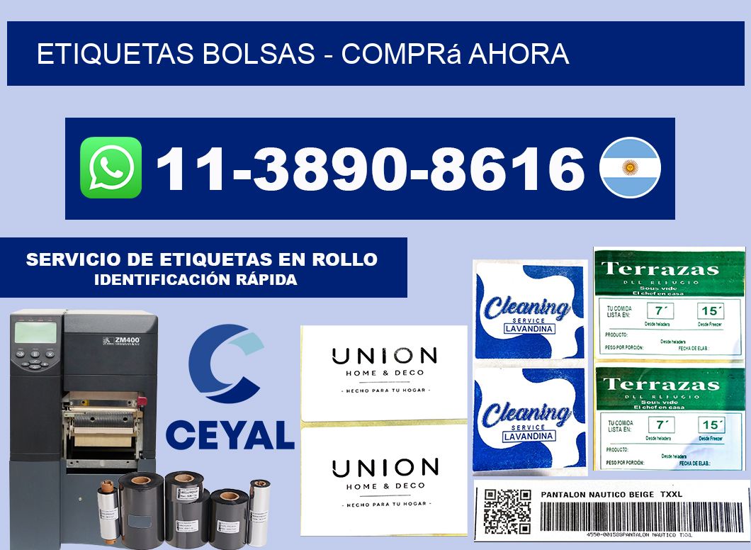 ETIQUETAS BOLSAS - Comprá ahora