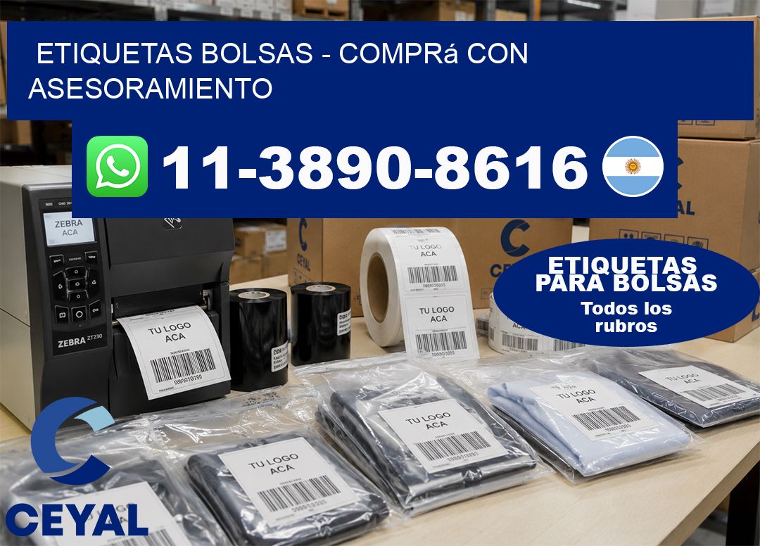 ETIQUETAS BOLSAS – Comprá con asesoramiento