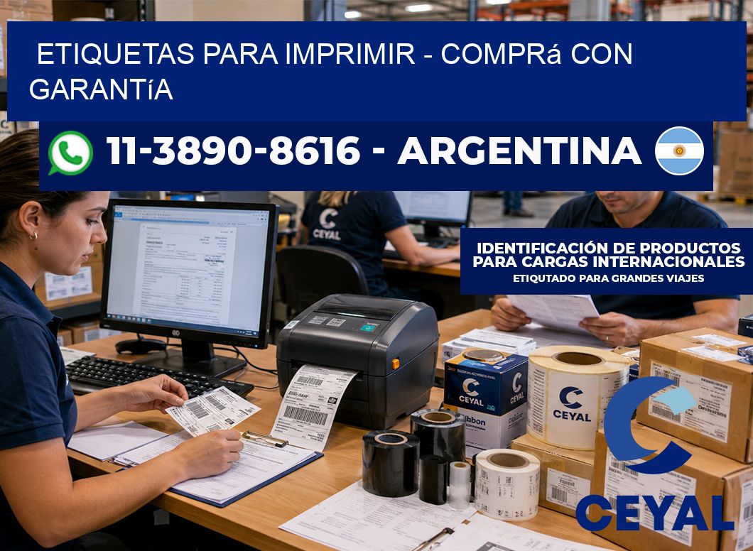 ETIQUETAS PARA IMPRIMIR - Comprá con garantía