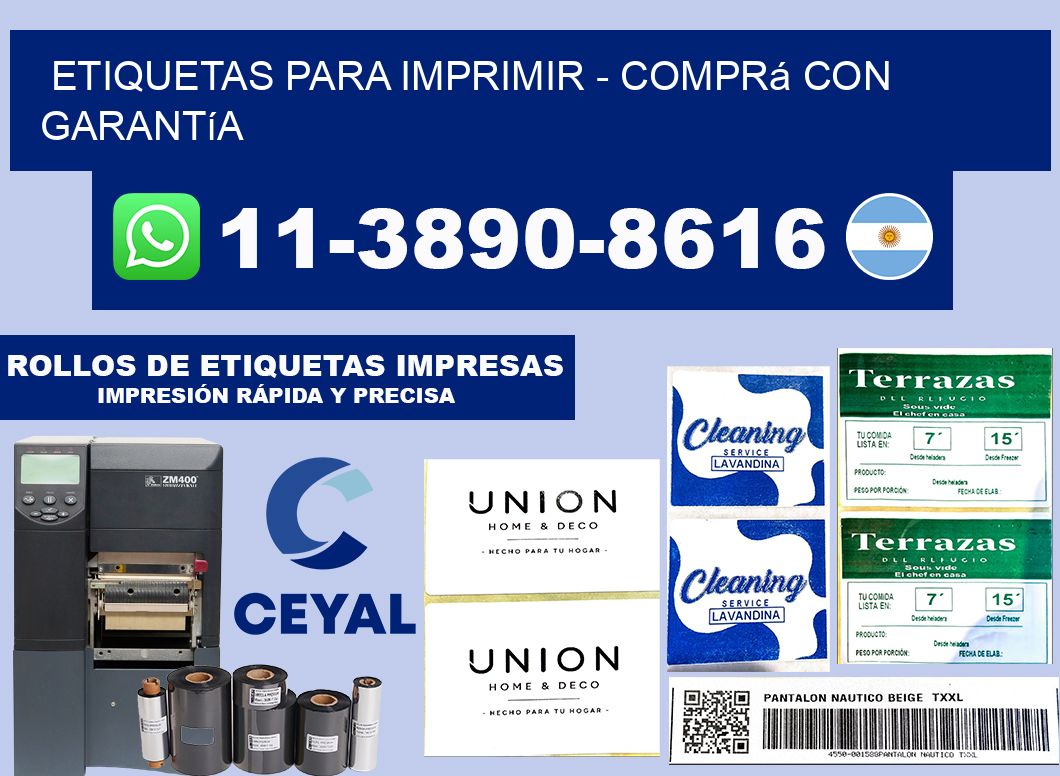 ETIQUETAS PARA IMPRIMIR - Comprá con garantía