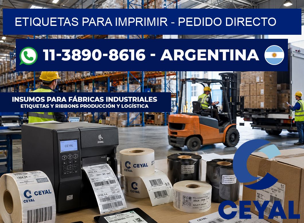 ETIQUETAS PARA IMPRIMIR - Pedido directo